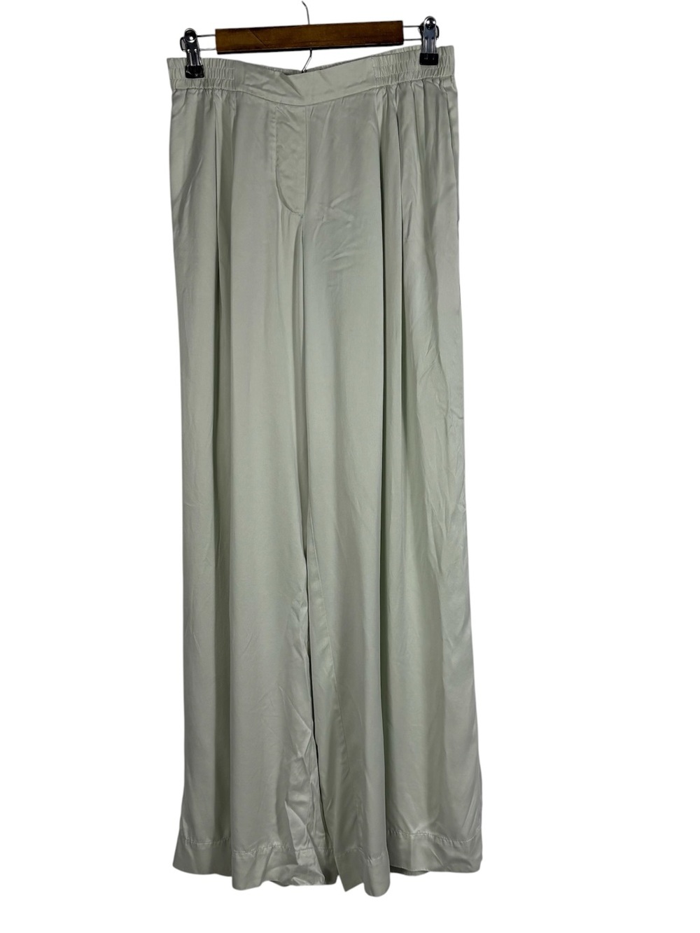 Faherty 100% SILK Pants Wide Leg Boho Flowy Pockets Minimalist Luxury Small